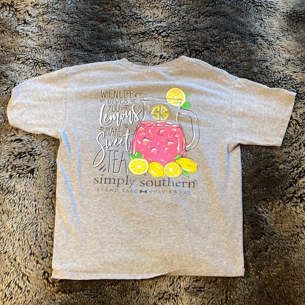 Pink Lemonade Simply Southern Grey shirt